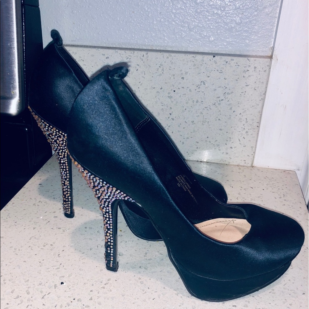 Steve Madden Closed Toe Satin Rhinestone Heel